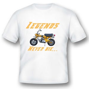 Legends never die geel, zwart of wit T-shirt