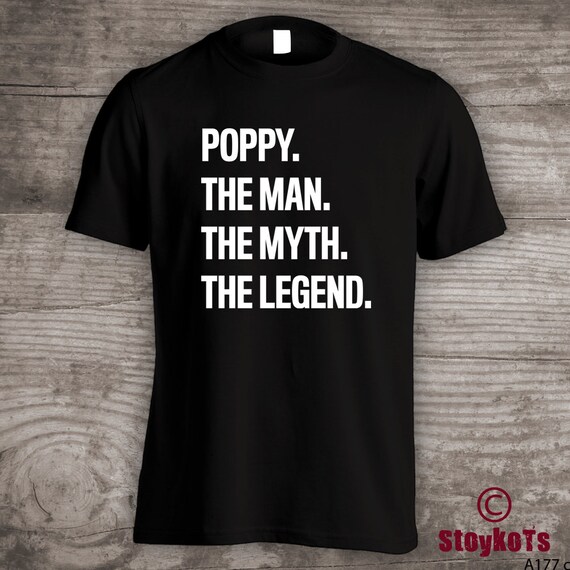 Mens Poppy The Man The Myth The Legend T-Shirt For Grandpa Mens Poppy The Man The Myth The Legend T-Shirt For Grandpa