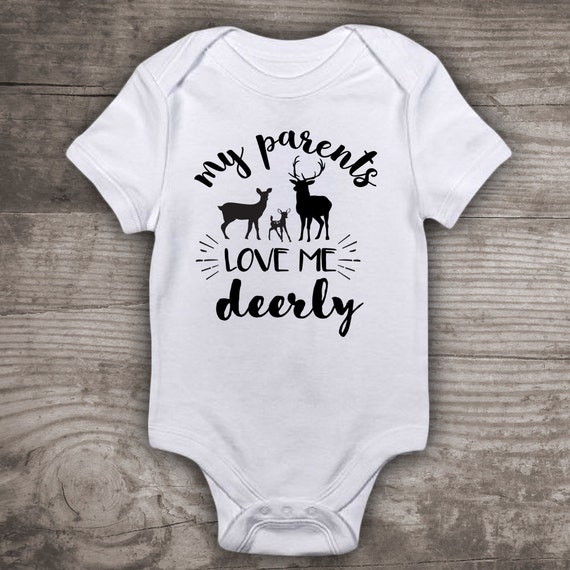 New baby Personalized gift Baby deer hunting tshirt bodysuit girls shirt  boys graphic tee holiday gift ideas