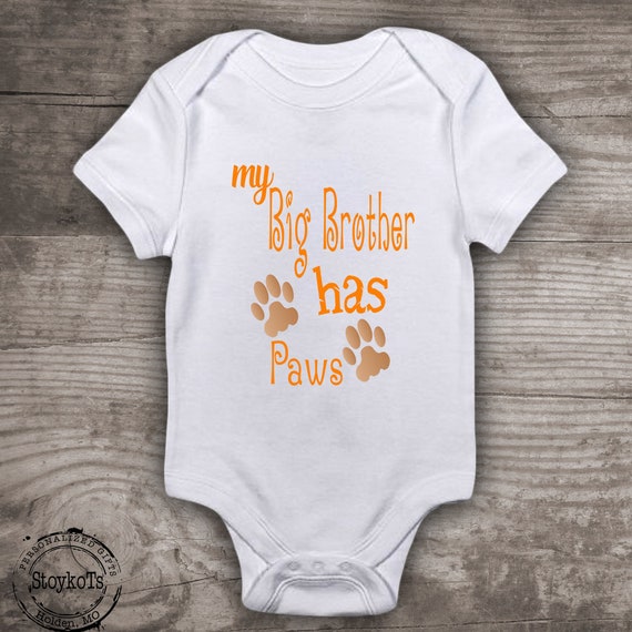 My Big Brother Has Paws Shirt New Baby Funny Pregnancy