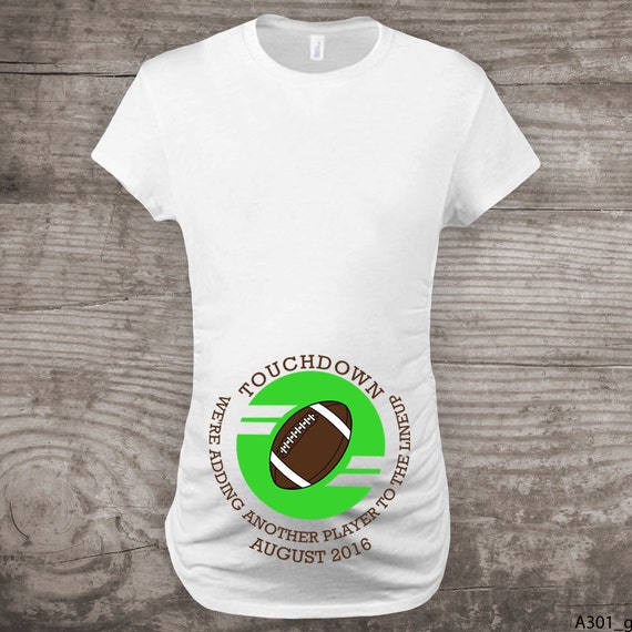 Maternity shirt Football personalized funny t-shirt Pregnancy Announcement Sports team new baby 