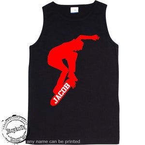 Skateboarding tank top, skateboarder, personalized with any name