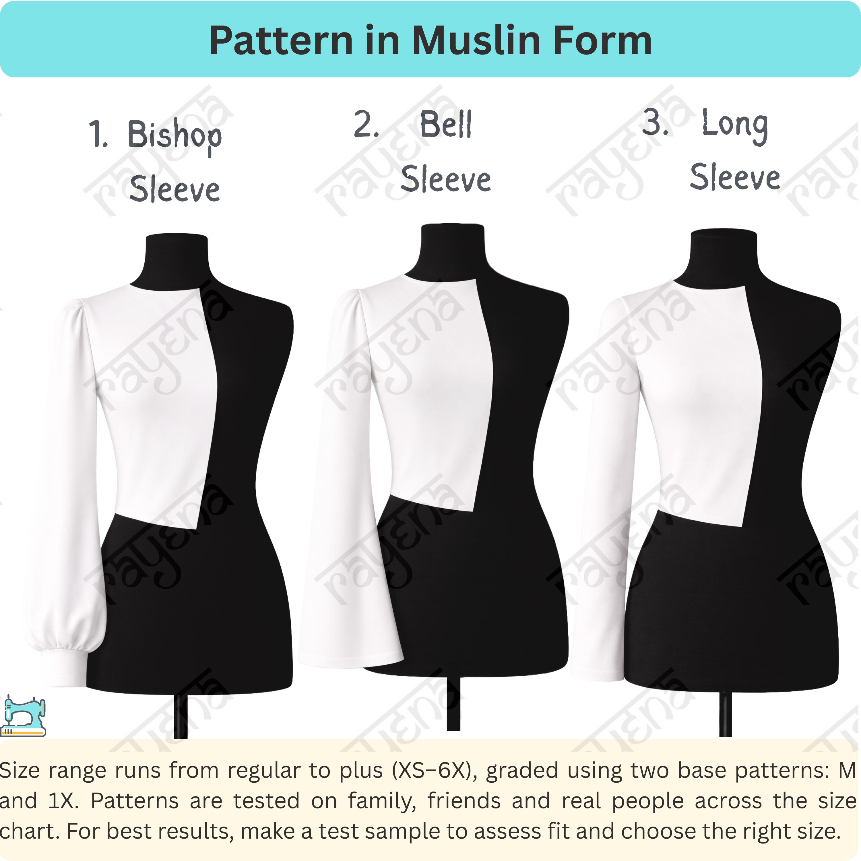 Women's Dress and 10 KNIT Sleeve Sewing Pattern Bundle: Basic Sloper ...