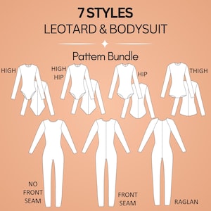 Mönster för damdräkt med trikåer: Catsuit, utan söm fram, Cosplay (XS–6X) (PDF)