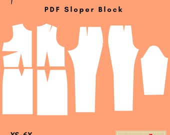 Women's Basic Woven Sloper Pattern Set: Dress and Pants Block (XS–6X) (PDF Pattern)
