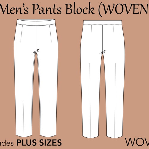 Men's Basic Pants Block PDF Sewing Pattern Men Trouser - Etsy