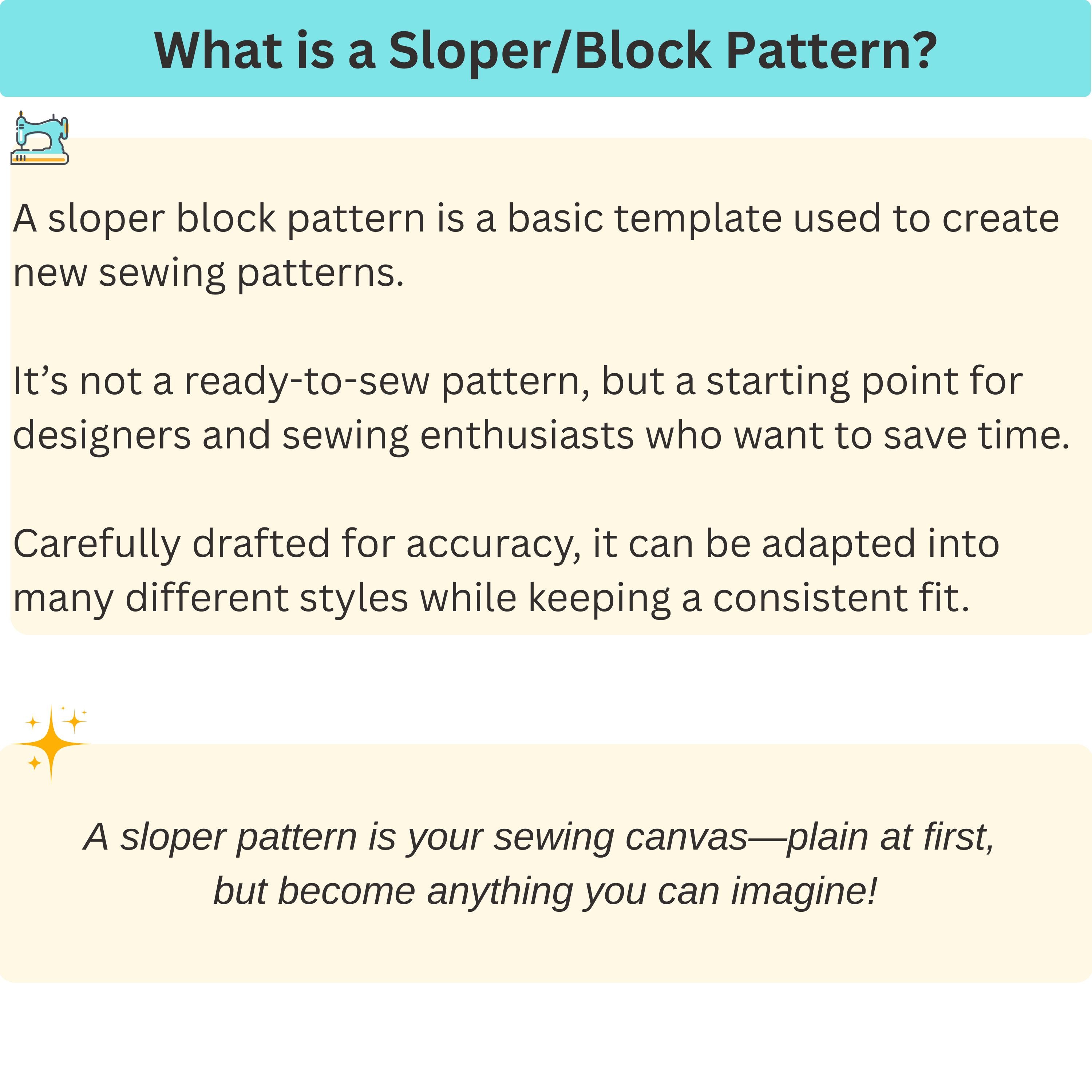Pattern Slopers Men Men Shirt & Trousers Sewing Pattern: Woven Sloper Block (XS–6X) (PDF ...