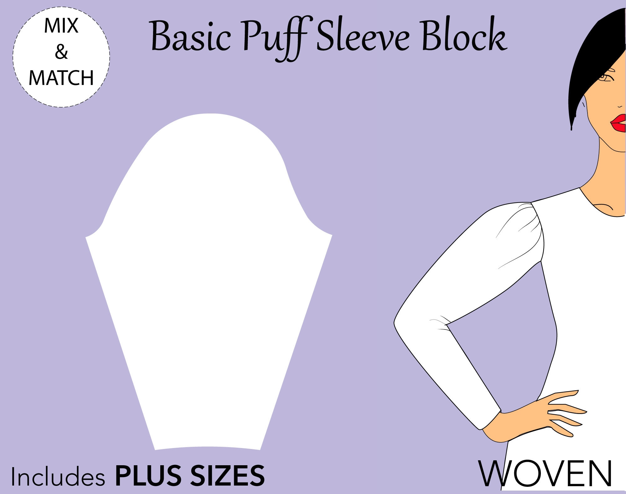 Womens Puff Sleeve Pattern Long Sleeve Pattern Basic Sleeve Etsy UK
