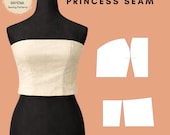 Women's Strapless Bustier Sewing Pattern: Princess Seam Bodice (XS–6X) (PDF Pattern)