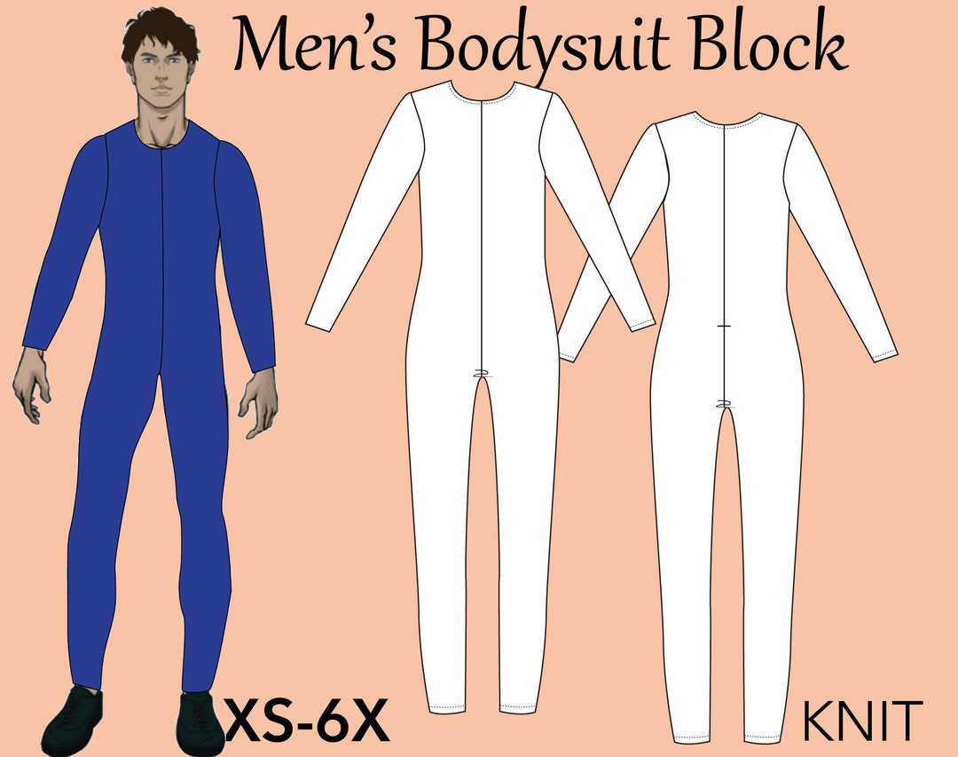 Men's Bodysuit PDF Block Sewing Pattern XS-6X Bodysuit - Etsy