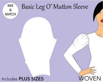 Women’s Leg O' Mutton Sleeve Pattern, size XS-6X, vintage sleeve pdf, detachable sleeve pdf, leg o mutton sleeve dress, vintage sleeve top