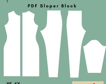Women's Basic Knit Sloper Pattern Set: Dress and Leggings Block (XS–6X) (PDF Pattern)