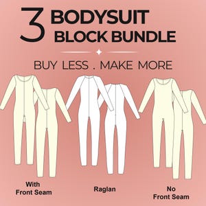 Pacote de Moldes para Macacão Feminino: Body sem Costura Frontal (Tamanhos XS a 6X) (PDF)