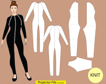 Women's RAGLAN Bodysuit Block PDF Pattern swimsuit, catsuit, raglan catsuit bodysuit, cosplay suit pdf, fitness jumpsuit, raglan bodysuit