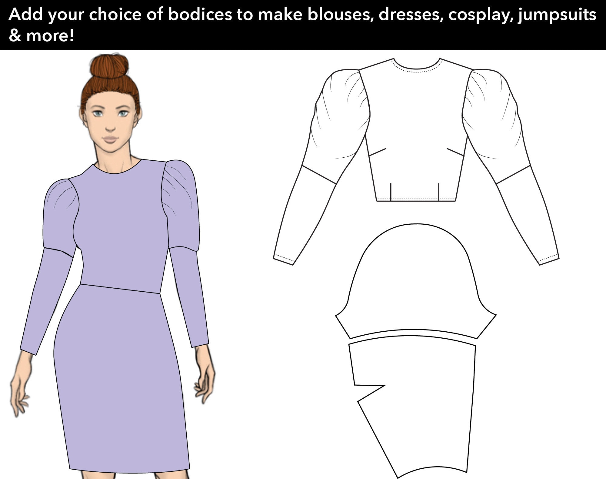 Womens Basic Juliet Sleeve Pattern Juliet Sleeve Dress Etsy Australia