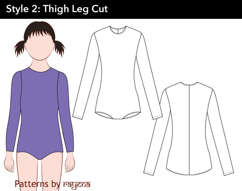 Children's Leotard Block Pattern Sizes 218 Gymnastics Etsy