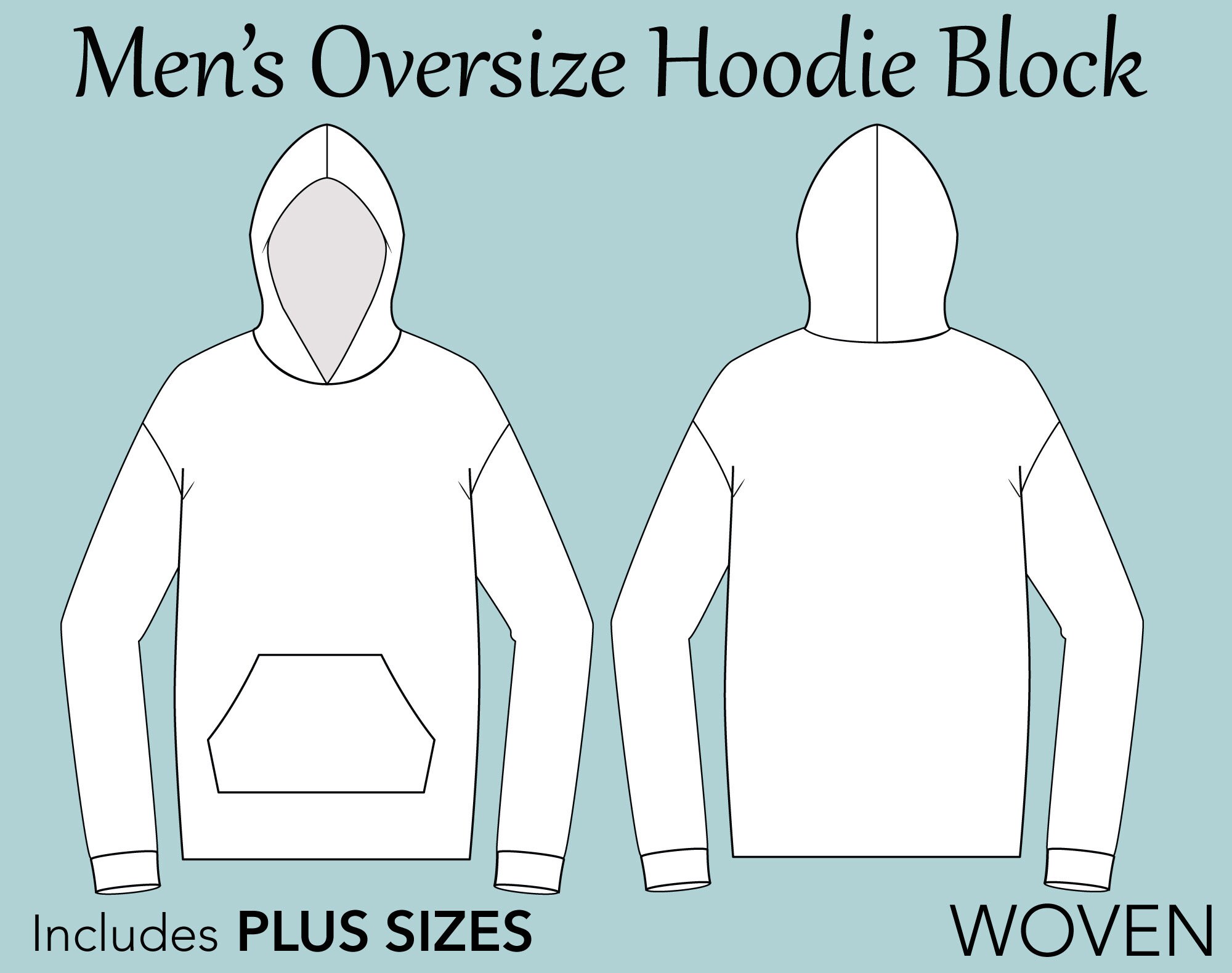 Oversize Hoodie Block PDF sewing pattern XS6X oversize Etsy