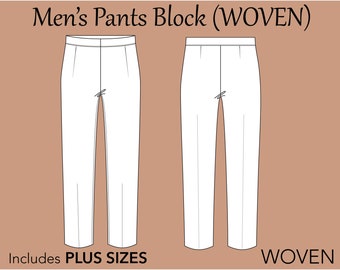 Men's Basic Pants Block PDF Sewing Pattern Size XS-6XL, Men Trouser Pattern,  Basic Pants Pattern, Men Pants Pattern Pdf, Woven Pants Pattern 