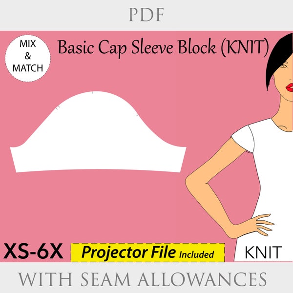 Women’s  Knit Cap Sleeve pattern, cap sleeve, sleeve pattern knit, cap sleeve knits pattern, plus size cap sleeve, bridal sleeve pattern pdf