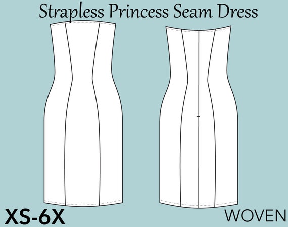 Women's Strapless Sheath Dress Block ...