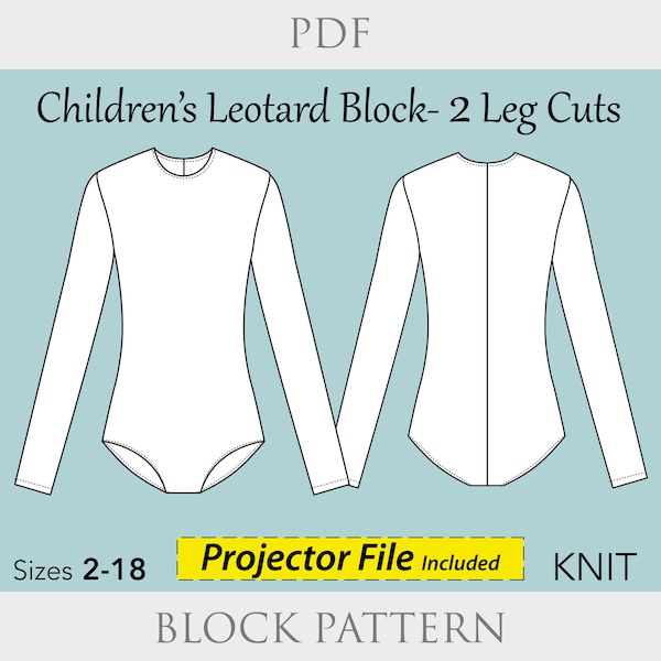 Children's Leotard block pattern ages 2-18, gymnastics bodysuit leotard, children swimsuit pdf, gymnastic sewing pattern, children bodysuit