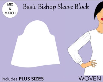 Women’s Basic Bishop Sleeve Pattern, size XS-6X, bishop sleeve dress pattern, bishop sleeve dress pdf, bishop dress , bishop sleeve pdf