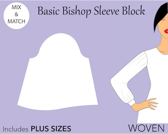 Women’s Bishop Sleeve Sewing Pattern PDF | Add-On Sleeve for Dresses & Tops | Long Puff Sleeve Pattern | Sizes XS–6X