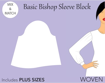 Women’s Basic Bishop Sleeve Pattern, size XS-6X, bishop sleeve dress pattern, bishop sleeve dress pdf, bishop dress , bishop sleeve pdf