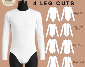 Men's Leotard Sewing Pattern: Knit Bodysuit Sloper Block (XS–6X) (PDF Pattern)
