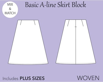 Molde para saia evasê feminina: Base (XS-6X) (Molde em PDF)