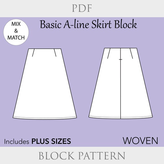 Rayena- Digital Sewing Patterns for Fashion Designers - 🧡 A basic skirt  block- Perfect for beginners project! ✂️ Pattern available in Women's sizes  XS to 6X. #pdfsewingpattern #pattermaking #pdfsewingpatterns  #sewingpatterns #sewing #sewingproject #
