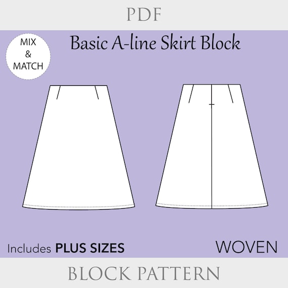 Rayena- Digital Sewing Patterns for Fashion Designers - 🧡 A basic skirt  block- Perfect for beginners project! ✂️ Pattern available in Women's sizes  XS to 6X. #pdfsewingpattern #pattermaking #pdfsewingpatterns  #sewingpatterns #sewing #sewingproject #