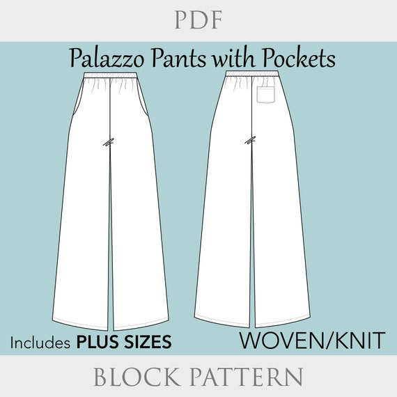 PDF Digital Sewing Pattern Oxford Bags Wide Leg Pleated Pants Ultra High  Waisted 6 Size XS-2XL -  Canada