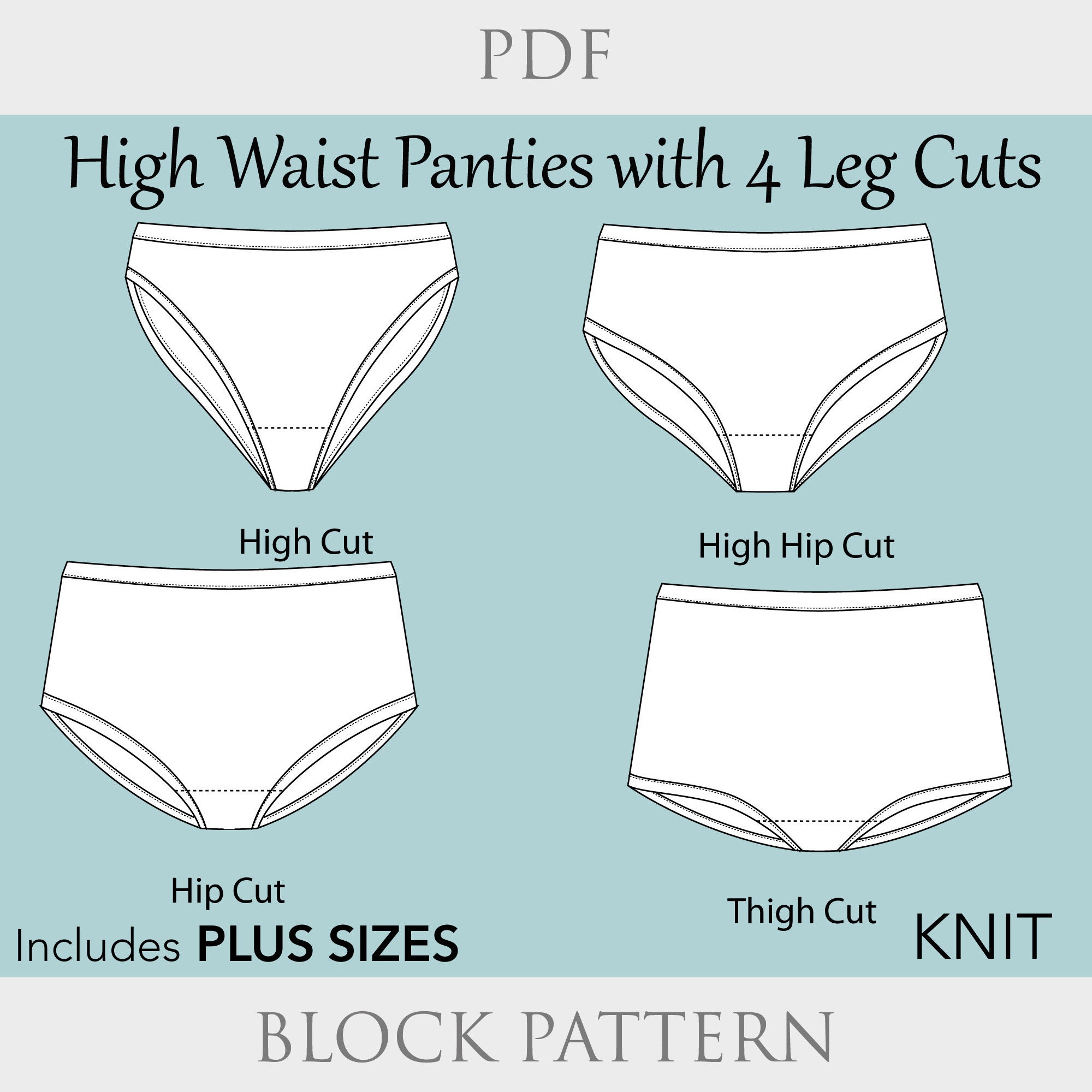 WIZ panties 2-16 years PDF sewing pattern