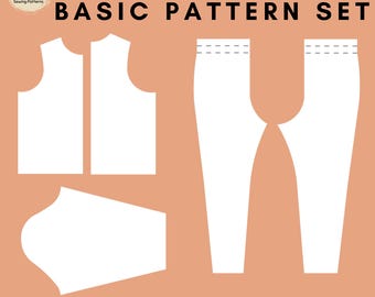 Men T-shirt & Tights Sewing Pattern: Knit Sloper Block (XS–6X) (PDF Pattern)