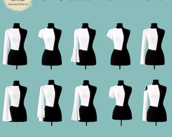 Women's 10 KNIT Sleeve Sewing Pattern Bundle: Basic Sloper Block (XS–6X) (PDF Pattern)