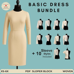 Lot de 10 patrons de couture tissés pour femme : bloc plus mince (patron PDF)