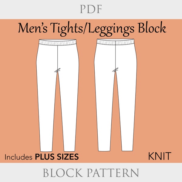 Men's Basic Tights Leggings Sewing Pattern size XS-6X men leggings pattern, men leggings sewing pattern pdf, men tights pattern pdf