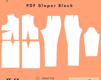 Women's Basic Woven Sloper Pattern Set: Dress and Pants Block (XS–6X) (PDF Pattern)