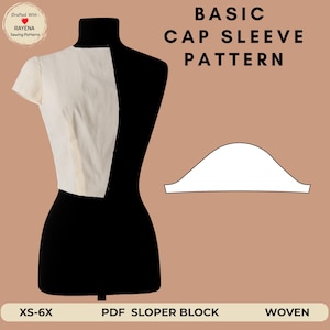 Cap Sleeve Sewing Pattern: Add-on for Woven (XS–6X) (PDF Pattern)