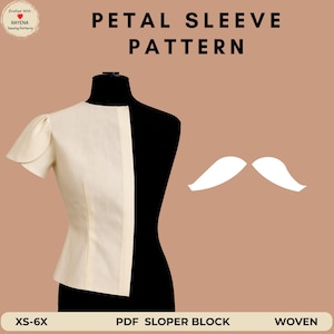 Petal Sleeve Sewing Pattern: Add-on for Woven (XS–6X) (PDF Pattern)