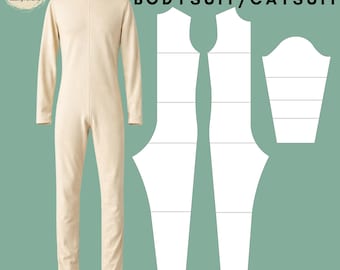 Men's Catsuit Sewing Pattern: Knit Bodysuit Sloper Block (XS–6X) (PDF Pattern)