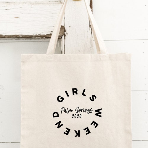 Girls Weekend Tote With Location Girls Wknd Weekend Tote - Etsy