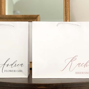 Personalized Gift Bag-Rose Gold Gift Bag Bridesmaid Gift Bag-Bachelorette Party Gift Bag-Bridesmaid Bag-Personalized Bag-Wedding Gift Bags image 3