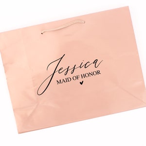 Personalized Gift Bag-Rose Gold Gift Bag Bridesmaid Gift Bag-Bachelorette Party Gift Bag-Bridesmaid Bag-Personalized Bag-Wedding Gift Bag