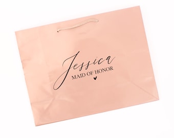 Bolsa de regalo personalizada-Bolsa de regalo de oro rosa Bolsa de regalo de dama de honor-Bolsa de regalo de despedida de soltera-Bolsa de dama de honor-Bolsa personalizada-Bolsa de regalo de boda