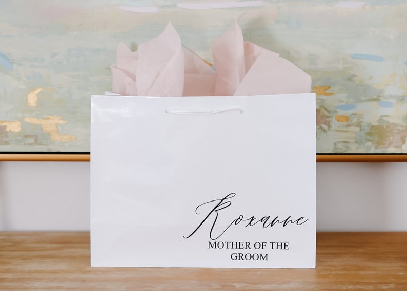 Personalized Gift Bag-Rose Gold Gift Bag Bridesmaid Gift Bag-Bachelorette Party Gift Bag-Bridesmaid Bag-Personalized Bag-Wedding Gift Bags image 9