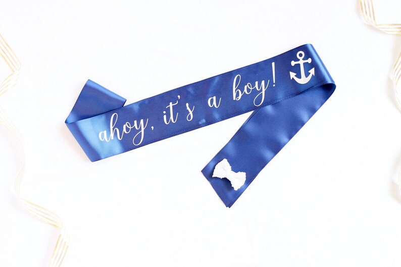 Ahoy It S A Boy Sash Anchor Baby Shower Mommy To Be Etsy Ahoy It S A Boy Sash Anchor Baby Shower Mommy To Be Etsy