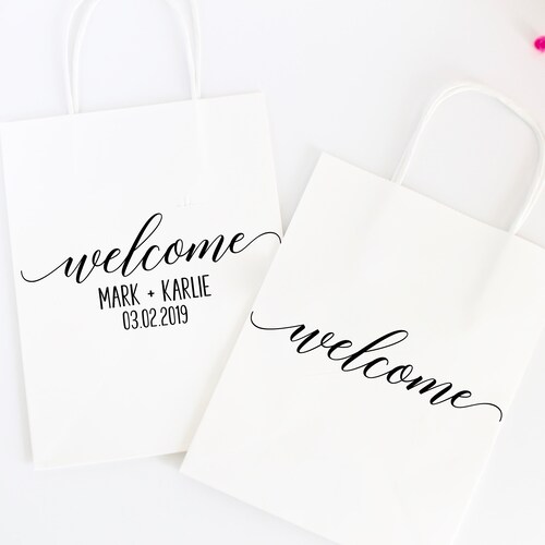 Wedding Out of Town Guest Thank You Stickers Wedding Gift Bag Etsy