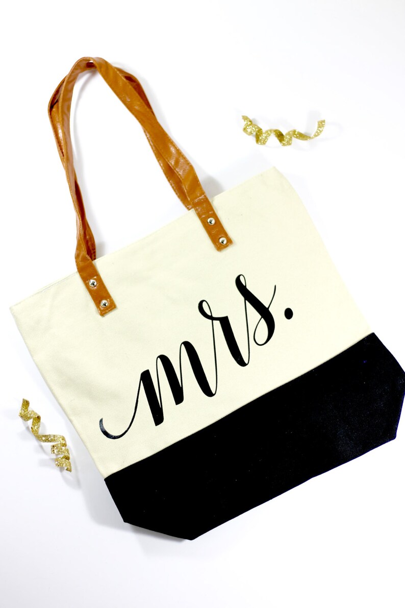 Mrs. Honeymoon Tote Bride Tote Mrs. Bag Honeymoon Bag Mrs. Tote Future Mrs Gift Bride Gift image 3